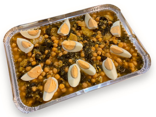 Espinacas con garbanzos y bacalao (6 raciones) - Cositas Güenas