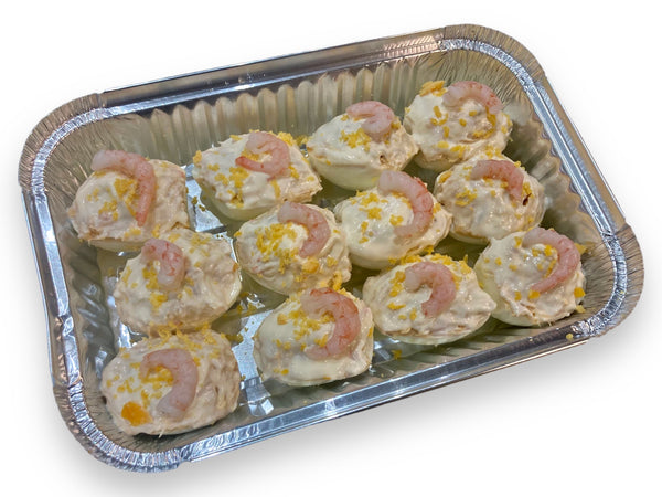 Huevos rellenos con receta clásica. Bandeja de 12 unidades - Cositas Güenas